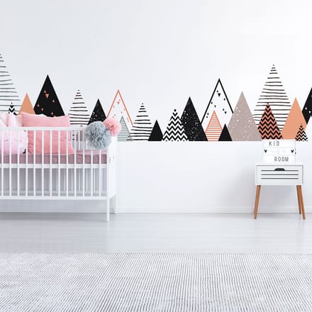 Kinderstickers met Scandinavische bergen van Rafika, 70 x 115 cm