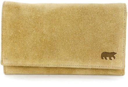 Bear Design Sweety XL Suede Leren Overslagportemonnee - Bisquit
