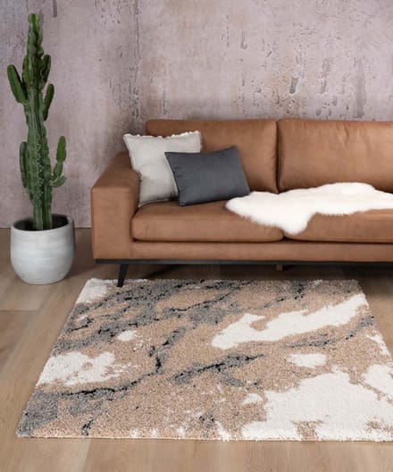 Vierkant vloerkleed marmer - Marble Artisan beige 200x200