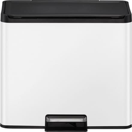 EKO - Essential 2 Recycler pedaalemmer 15+15 liter - Steel Polypropylene - wit - Prullenbak