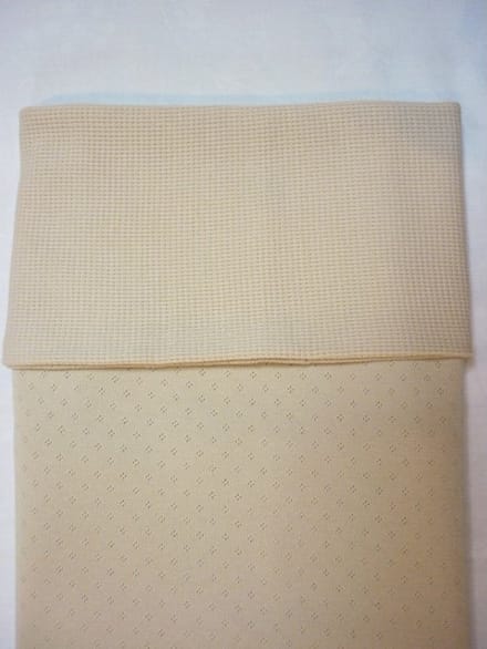 Oogappel Tricot Pointelle Tricot Wafel Wiegdeken 75x100 cm-Beige