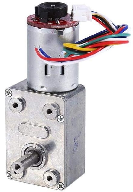 DC Gear Motor 12V High Torque Reduction Gear Box with Encoder Srong Self-locking 6mm Output Shaft 10RPM - ShopVlot