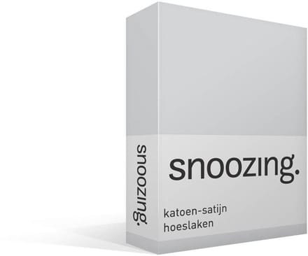 Snoozing - Katoen-satijn - Hoeslaken - Eenpersoons - 70x200 cm - Grijs
