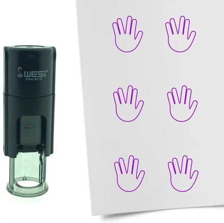 CombiCraft Stempel Mr. Spock Greeting 10mm rond - Paarse inkt