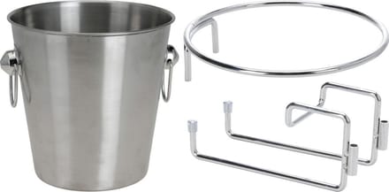 Excellent Houseware ijsemmer - 3L - RVS - 22 x 22 cm - inclusief houder