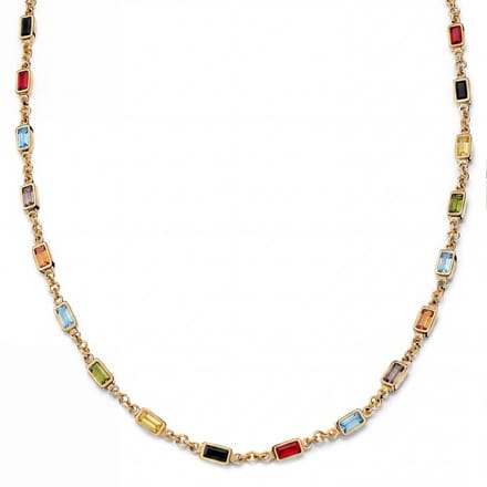 Prism | Spectrum vergulde ketting met stenen van kristalglas