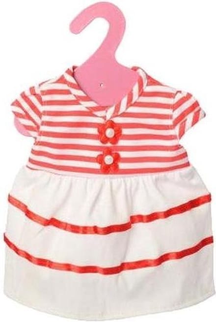 Gerardo's Toys Babypoppenjurk Gestreept 46 Cm Wit/rood