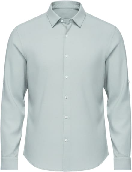 OMBRE Overhemd - Regular Fit - Viscose - Lange Mouw Grijs M