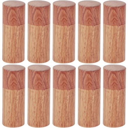 10 Stuks Houten Etherische Olie Cilinder Doos Opbergfles Container Reiskoffer Buitenmaat 2,5 cm beige