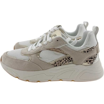 POSH by Poelman CARO Dames Sneakers - Wit met beige combinatie