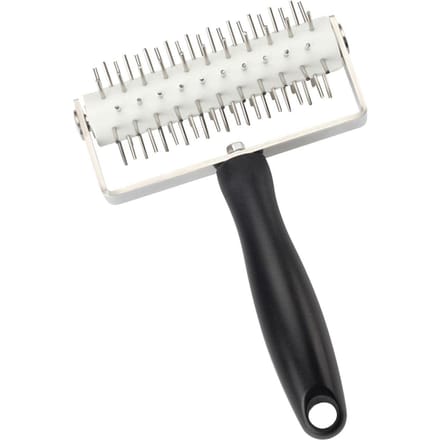 Leeseph Roestvrijstalen Deegroller Docker met PP handvat, Pizza Roller Pinwiel Perforator voor Taart Brood, Keukengadget white