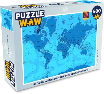 Puzzel Wereldkaart - Trendy - Roest print - Legpuzzel - Puzzel 500 stukjes