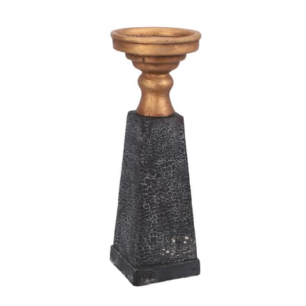 PTMD Laya Kandelaar - 11 x 11 x 34 cm - Poly - Goud/zwart
