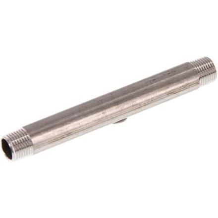 R 1/8'' RVS Dubbele Pijpnippel 20 Bar DIN 2982 - 100mm