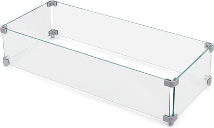 Vuurplaats Windscherm - Glazen Afscherming - Buiten Sfeer - Gehard Glas - 70 cm - Transparant