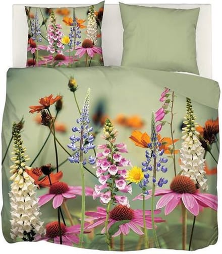 Snoozing Foxglove - Flanel - Dekbedovertrek - Lits-jumeaux - 240x200/220 cm - Groen