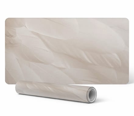 Bureauonderlegger voor toetsenbord en accessoires, delicate veren, 90x45 cm