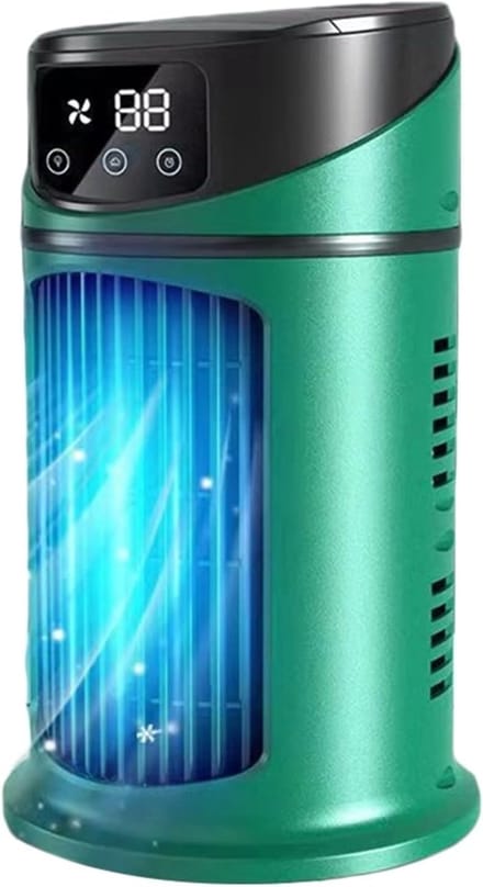Draagbare Airco - Mini Koeler - Persoonlijke Verkoeling - Met Timer Functie - Compact Formaat - Groen