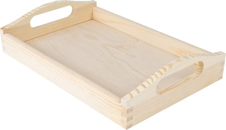 Creative Deco Kleine Houten Dienblad Thee Ontbijt | 30 x 20 x 6,3 cm | Handvatten