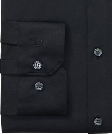OLYMP No. Six 24/Seven Overhemd, Super Slim, Modern Kent, Zwart