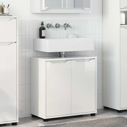 vidaXL - Badkamer - wastafelkast - Hoogglans - wit - 60 - x - 30 - x - 60 - cm