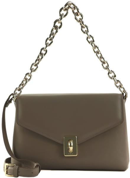 FURLA Leren Schoudertas Meridiana Crossbody Bag With Double Strap Mauve