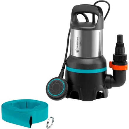 GARDENA Dompelpomp Vuilwater 16000 – 16.000 liter/uur – 0,7 bar met platte slang