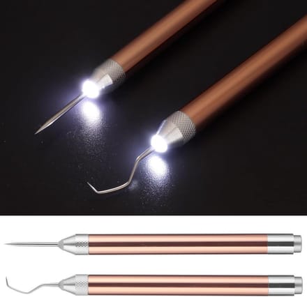 Wieden Pen - Vinyl Tool - Hobby Projecten - Ingebouwde LED - 2 stuks - Rose Goud
