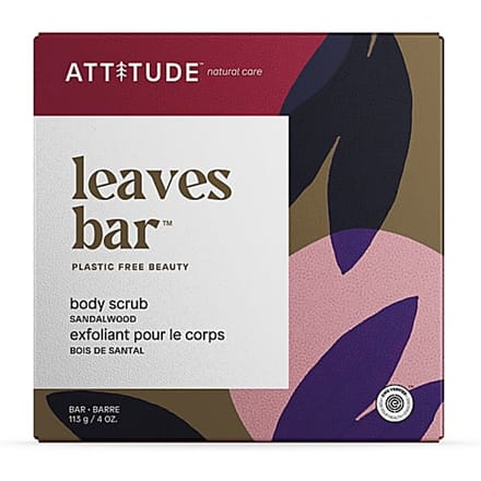 Attitude - Leaves Bar Plasticvrije Body Scrub Sandalwood - 113gr