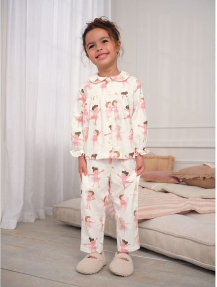 Next - Meisjes - Pyjama met doorlopende knopen - Crème