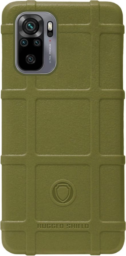 RUGGED SHIELD Rubber Bumper Case Hoesje Geschikt voor Xiaomi Redmi Note 10 (4G)/ 10s - Groen