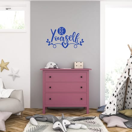 Muursticker - Be Yourself - 58 x 103 - Blauw