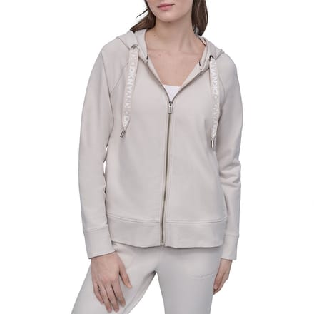 Dkny Two Tone Logo Sweatshirt Met Rits Beige M Vrouw