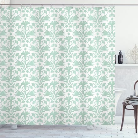 ABAKUHAUS Douchgordijn – Seafoam/Wit – 175x180 cm – Waterafstotend