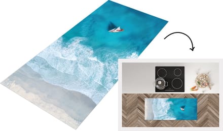 Keukenloper - Loper keuken - Boot - Zee - Strand - 120x50 cm - Keukenloper vinyl