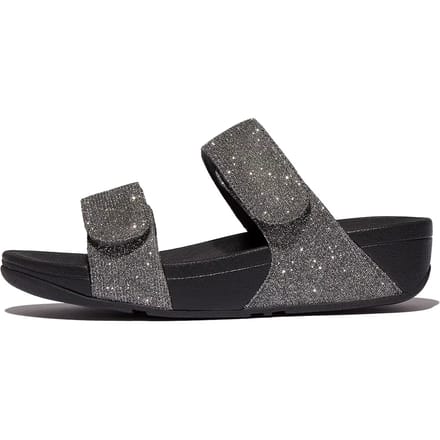 FitFlop Lulu Adjustable Shimmerlux Slides Vrouwen - Pewter
