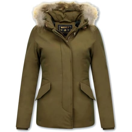 Beluomo Korte winterjassen met bontkraag jas donker