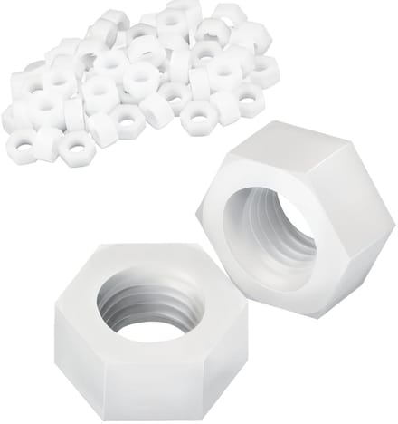 Set van 20 M10 Plastic Moeren - Nylon Zeskantmoeren voor Draadstangen, Schroeven en Washers