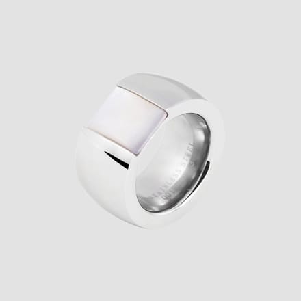 AKZENT Akzent Dames Ring uit Edelstahl met parelmoer