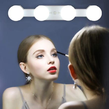 LED Makeup Mirror Lamp - Dimmable - Portable Wireless Rechargeable - Hollywood Style - Bathroom Mirror Light