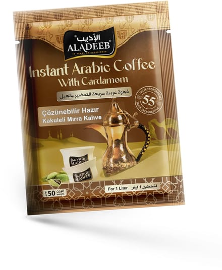 Aladeeb Premium - Instant Arabic Coffee With Cardamom - Mırra Arabisch Kaffee - 50 gr
