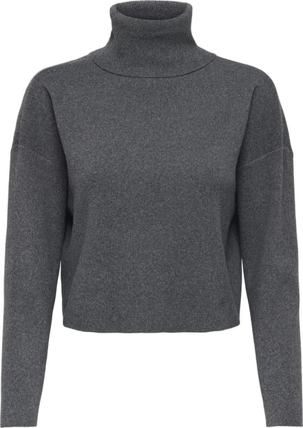 Only Trui Onlama Life Ls Rib Rollneck Cc Knt 15350404 Medium Grey Melange Dames Maat - S