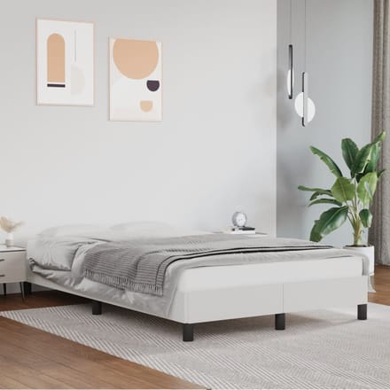 vidaXL - Bedframe - kunstleer - wit - 120x200 - cm