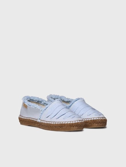 Platte espadrilles voor dames van katoen canvas | ROSE-DH