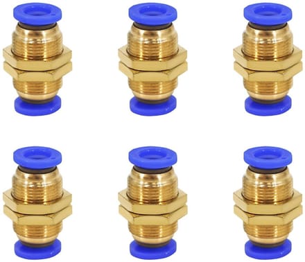 Allecto - Pneumatische Bulkhead Connector - Snelle Aansluiting - 10mm