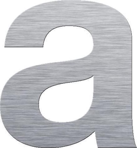 Huisnummer 17 cm - Letter a - RVS mat geborsteld