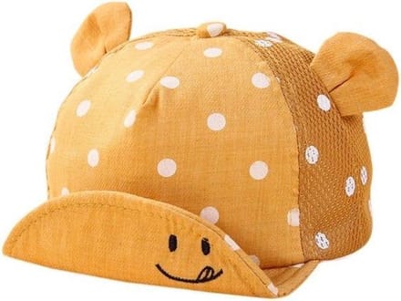 JillyBee - Pet - Stippen - Oortjes - Smile - Geel - 1Maat