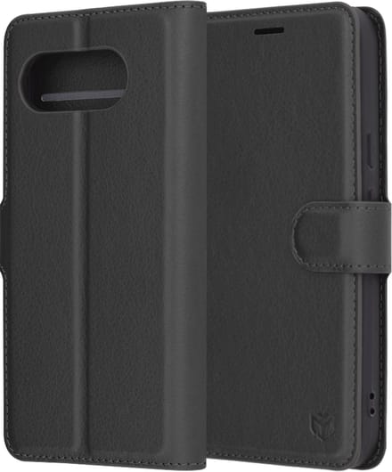 Hoesje geschikt voor Google Pixel 9a - Techsuit Leather Folio Book Wallet Case - Zwart