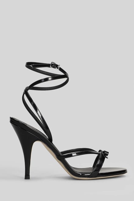 3juin Vrouwen Zwarte Paint Sandalen met Stiletto Heel en Flakes