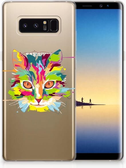 Samsung Galaxy Note 8 Telefoonhoesje met Naam Cat Color